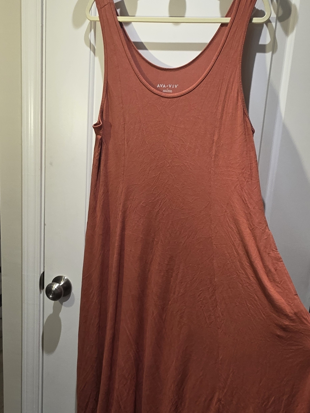 Ava & Viv Rust Orange Sleeveless Maxi Tank - Picture 3 of 5